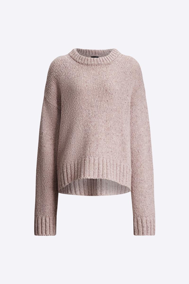 Joseph Pull Tweed Knit RD NK LS - Pink 