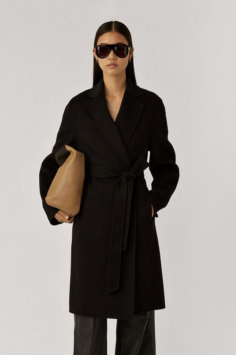 Joseph Manteau CENDA long Double Face Cashmere - Black 