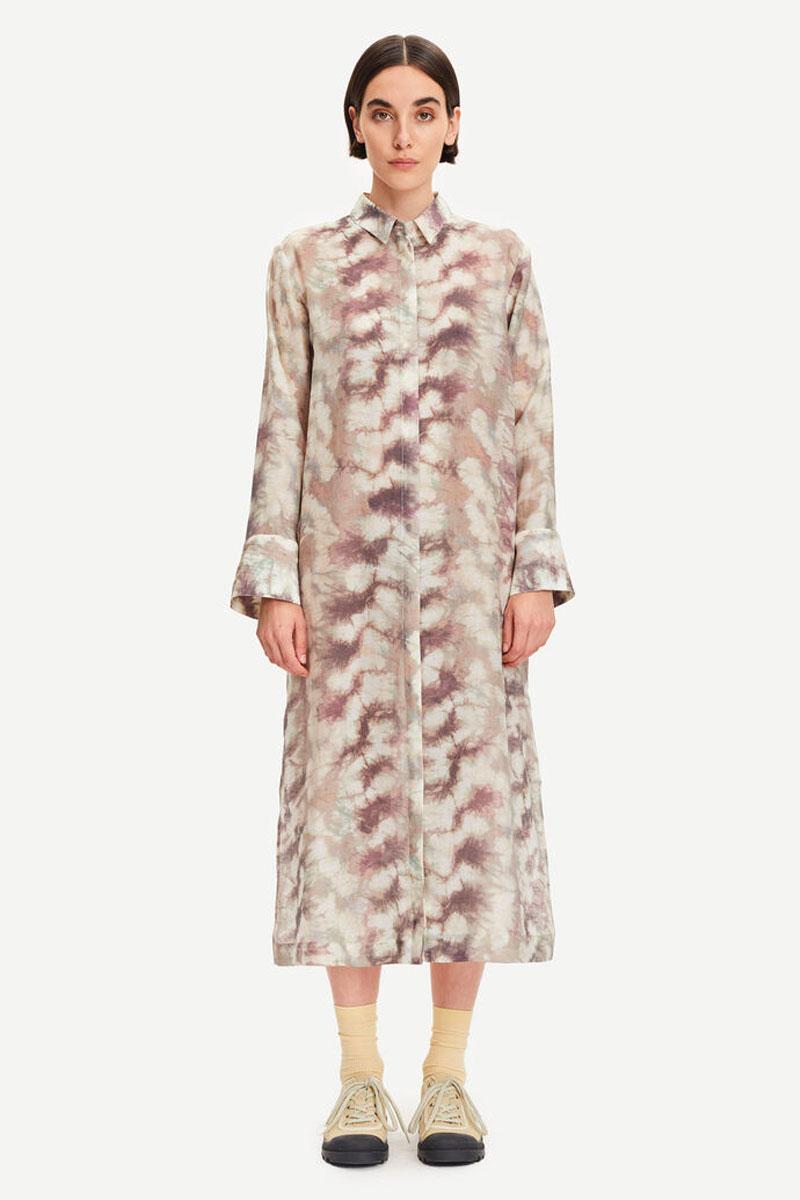 Samsoe Samsoe Robe GITTE shirt dress aop 14222 - Blurred Brown 