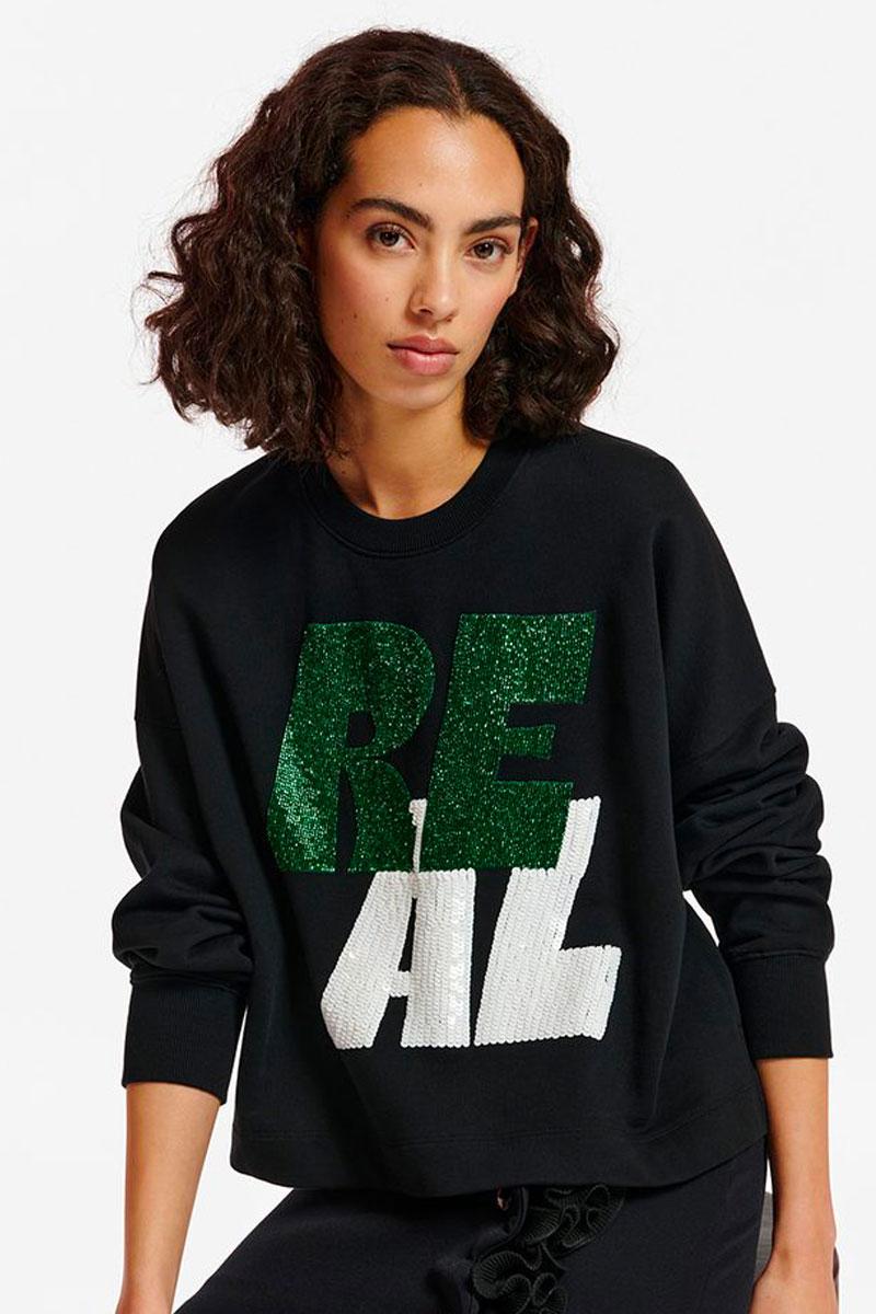 Essentiel Antwerp Sweat EURO With Sequins - Combo Black  