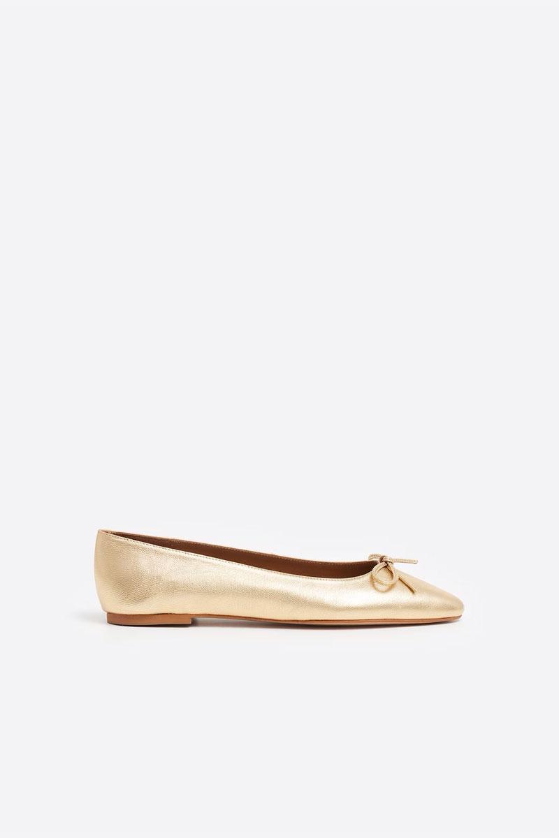 FLATTERED Ballerine BODIL - Leather Gold 