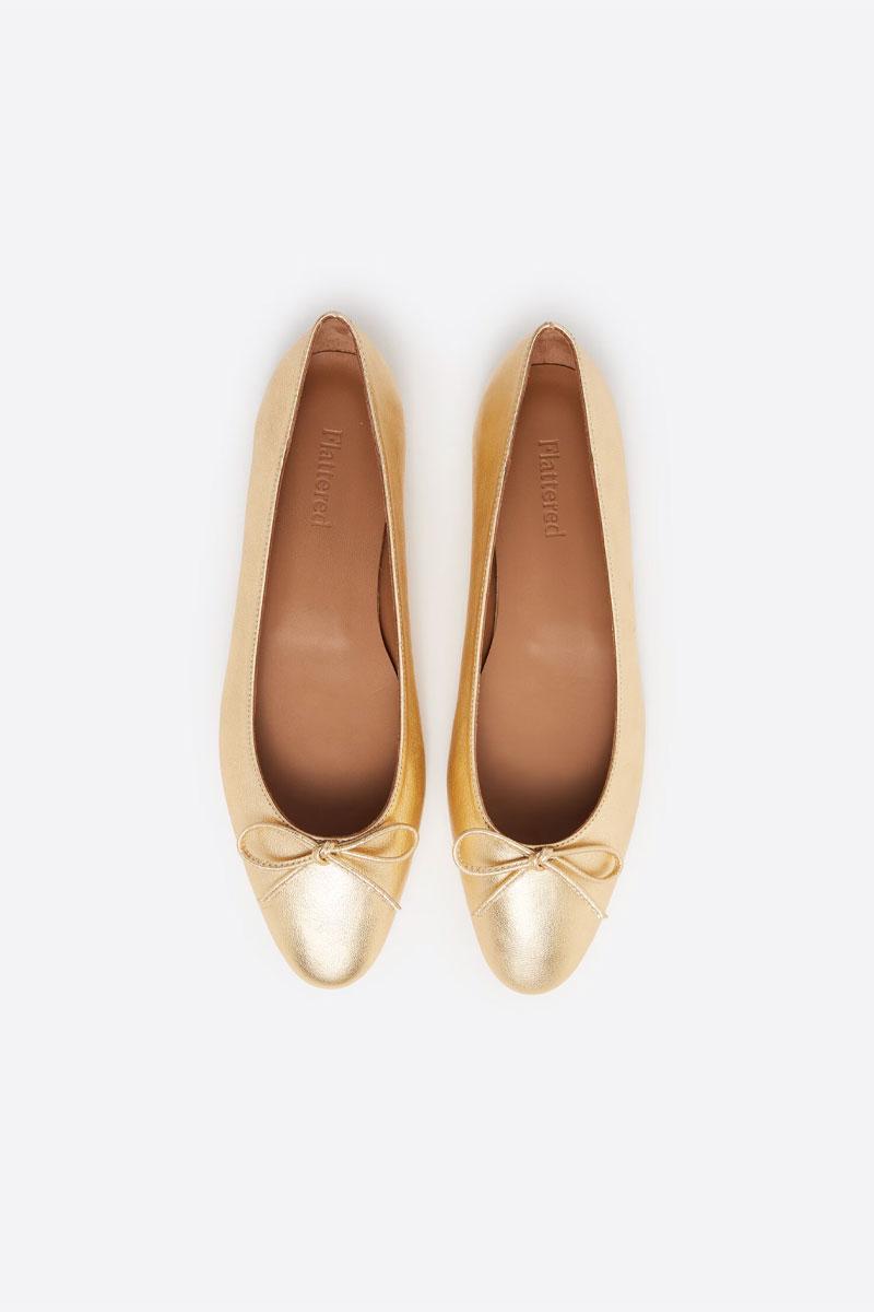 FLATTERED Ballerine BODIL - Leather Gold 