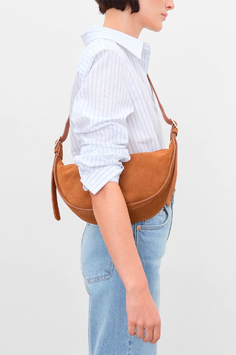 FLATTERED Sac IRMA Shoulder Bag - Suede Bourbon 
