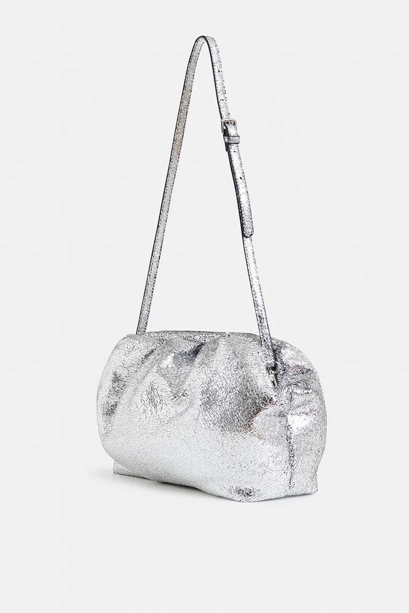 Essentiel Antwerp Pochette HAMARETTO faux leather pouch - Silver 