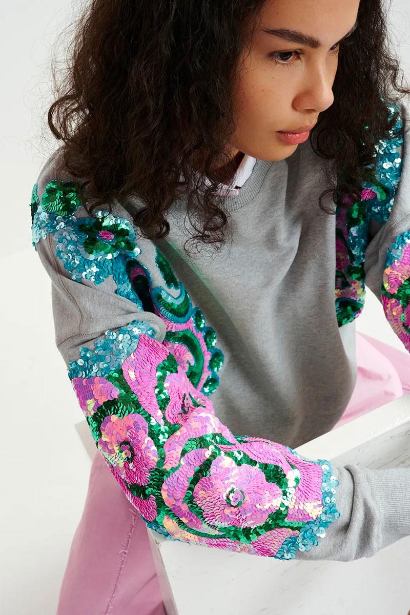 Essentiel Antwerp Sweatshirt Embroidered HECRAZY - Combo nimbus Cloud 