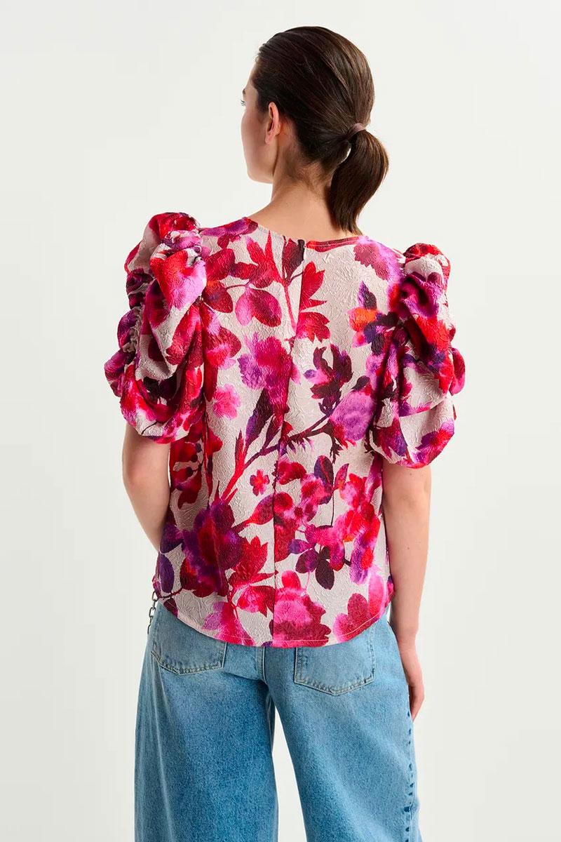 Essentiel Antwerp Blouse HENRIETTA puffy sleeve top - Combo Off White 