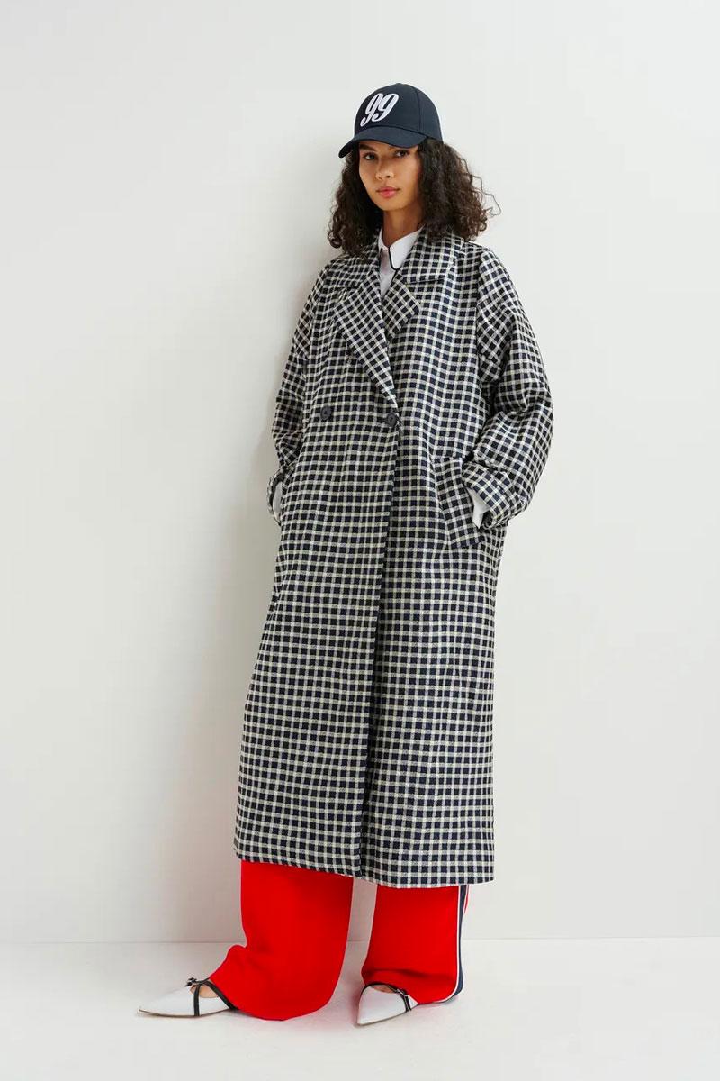 Essentiel Antwerp Manteau HARDLY oversized coat - Combo Dark Sapphire 