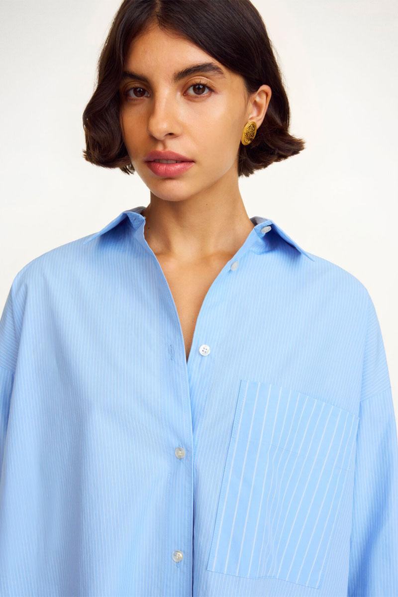 BY MALENE BIRGER Chemise DERRIS - Blue Iris Stripe Small 