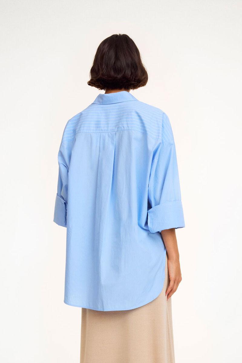 BY MALENE BIRGER Chemise DERRIS - Blue Iris Stripe Small 