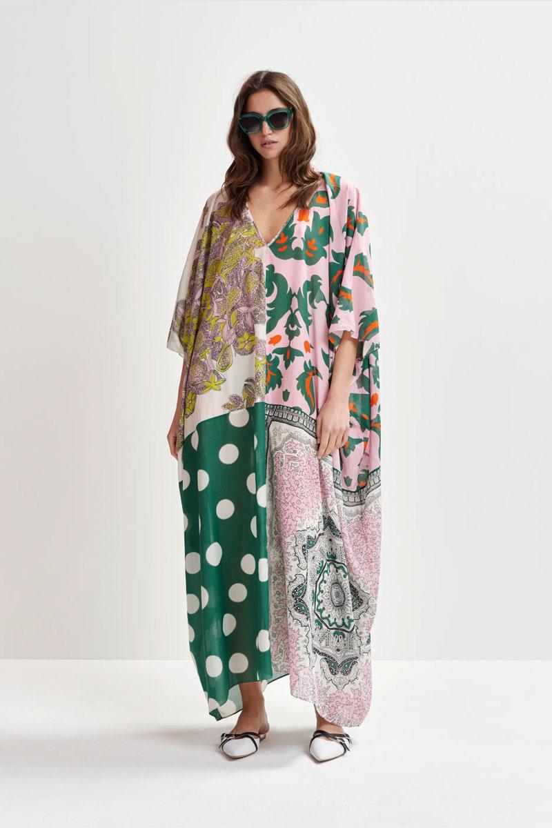 Essentiel Antwerp Robe HANSAS printed kaftan - Combo off White 