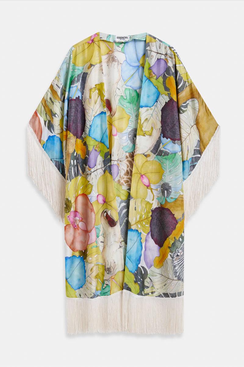 Essentiel Antwerp HIDONEA fringing Kimono - Combo Off White 