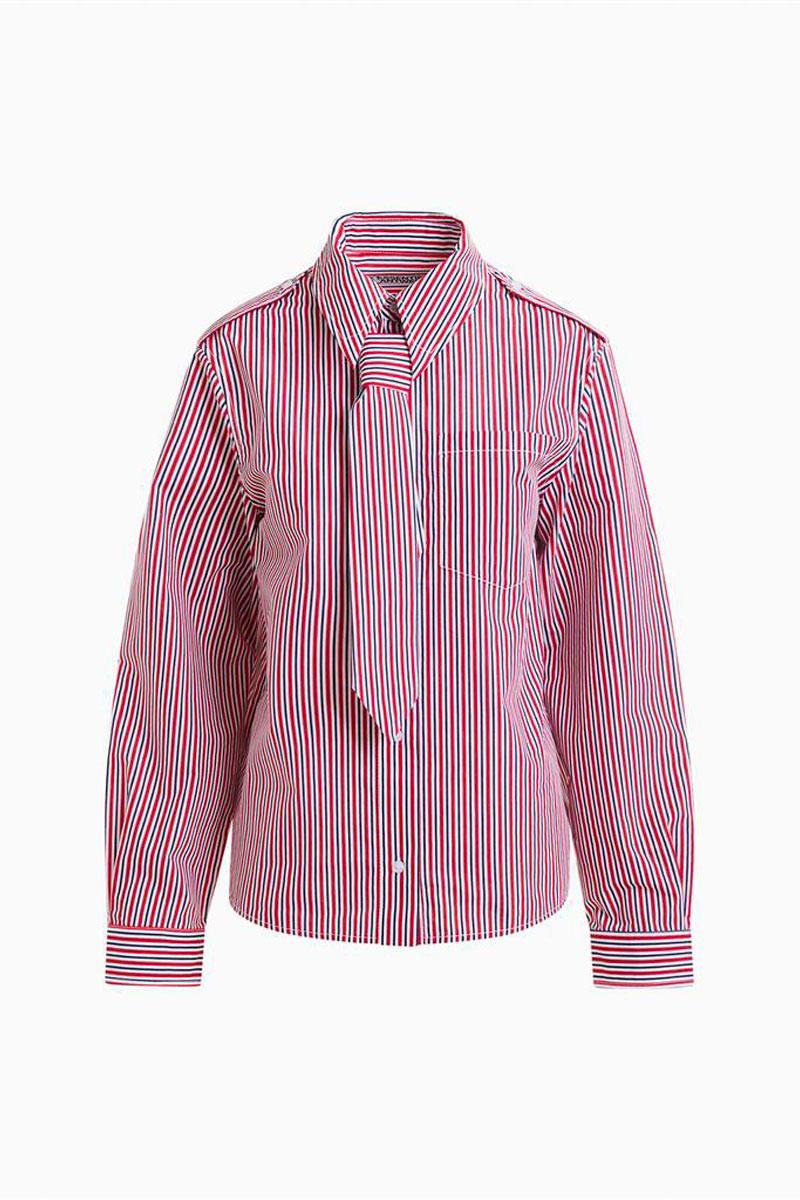 Essentiel Antwerp Chemise IGOLD shirt with tie - Combo Black Iris 