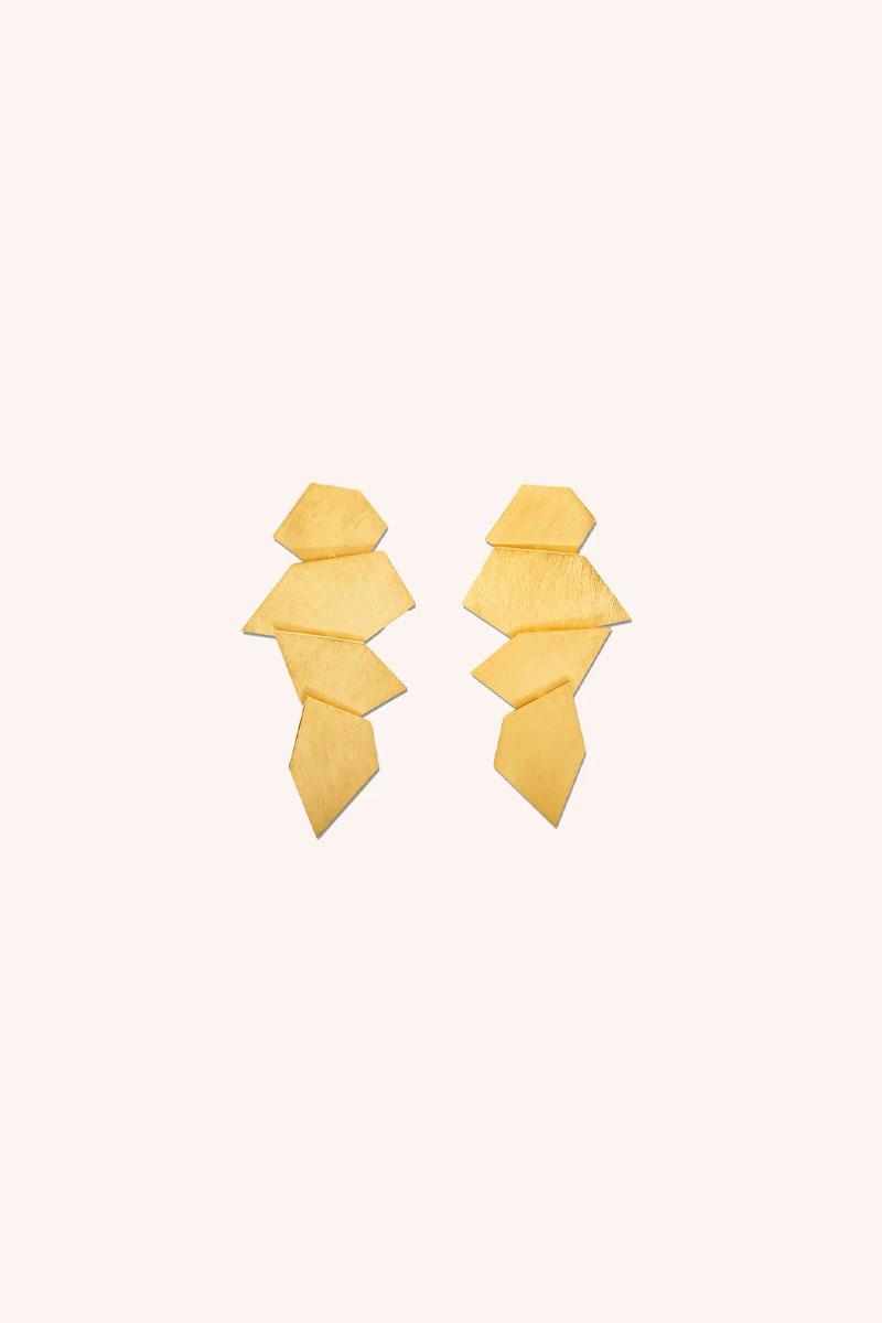 by-bar Crystal Earrings - Gold 