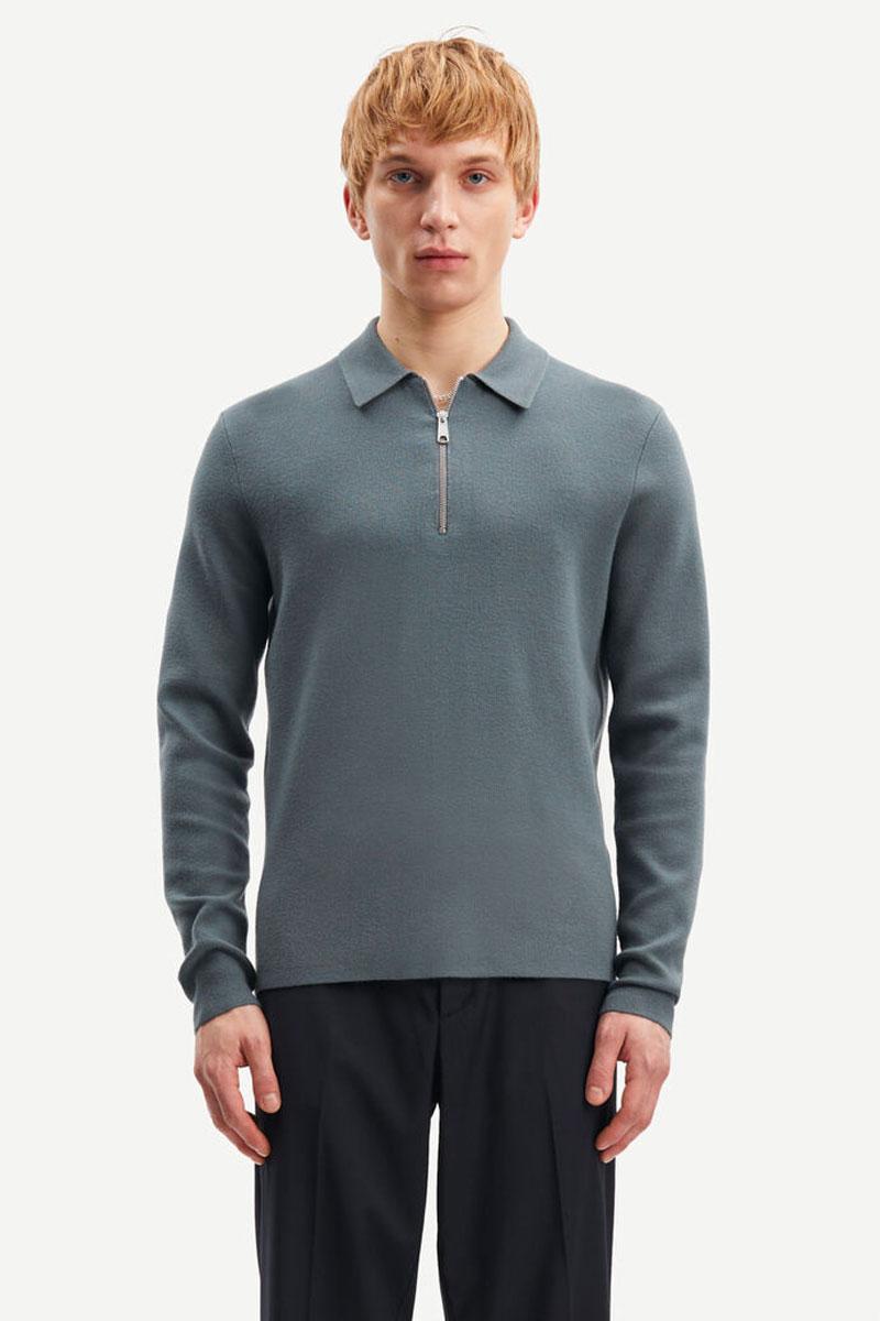 SAMSOE SAMSOE MEN Polo GUNA  Half Zip 10490 - Stormy Weather  