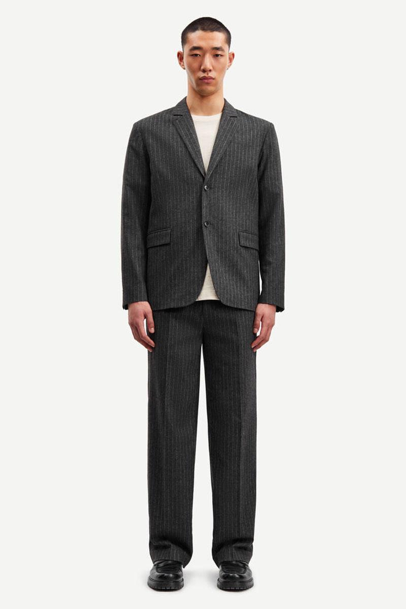 SAMSOE SAMSOE MEN CHRISTOPH Trousers 14996 - Dark Grey Pinstripe 