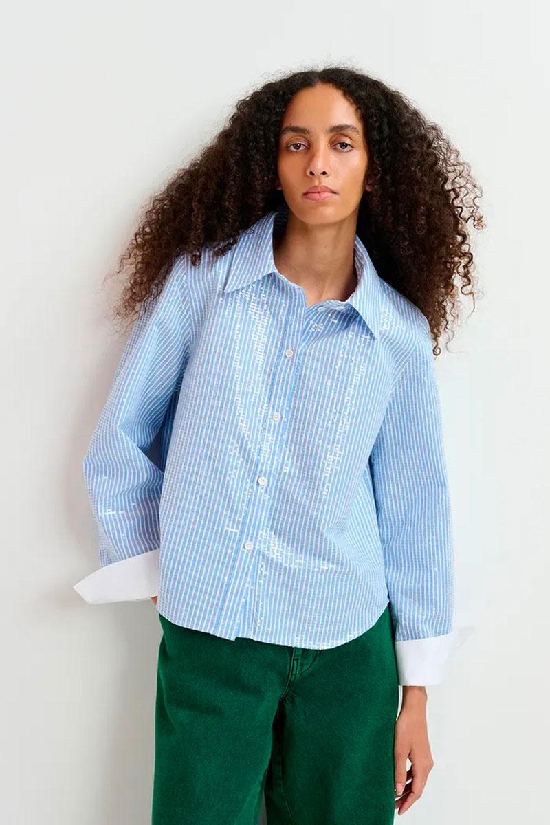 Essentiel Antwerp GIULIANO Sequin Shirt - Inge's Kitchen 