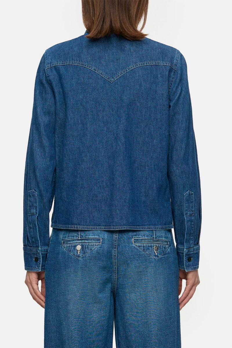 CLOSED Denim Western Shirt - Mid Blue 