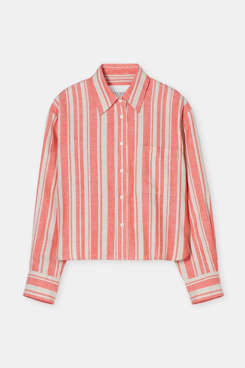 CLOSED Cropped Oversized Shirt - Washed Red  
