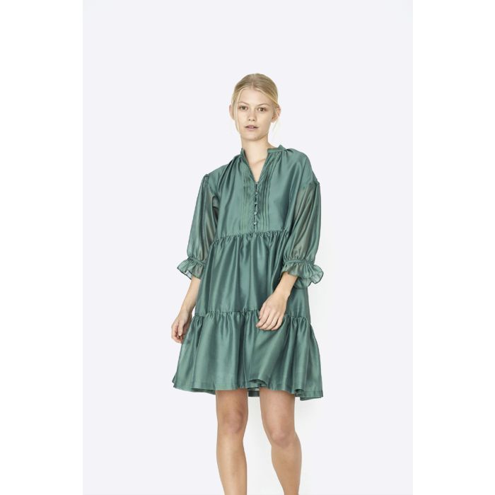 YMA Designers Remix Enola Ruffle Dress Dusty Green Femme 255 YMA