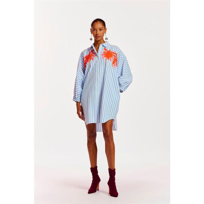 YMA Essentiel Antwerp Robe FRILLED puff sleeve dress Combo Off White YMA