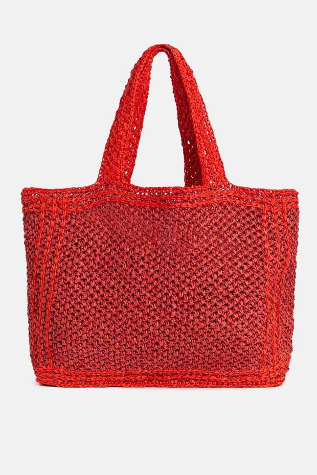 Essentiel Antwerp Sac FALARASA crochet shopper bag - Combo Blush Powder 