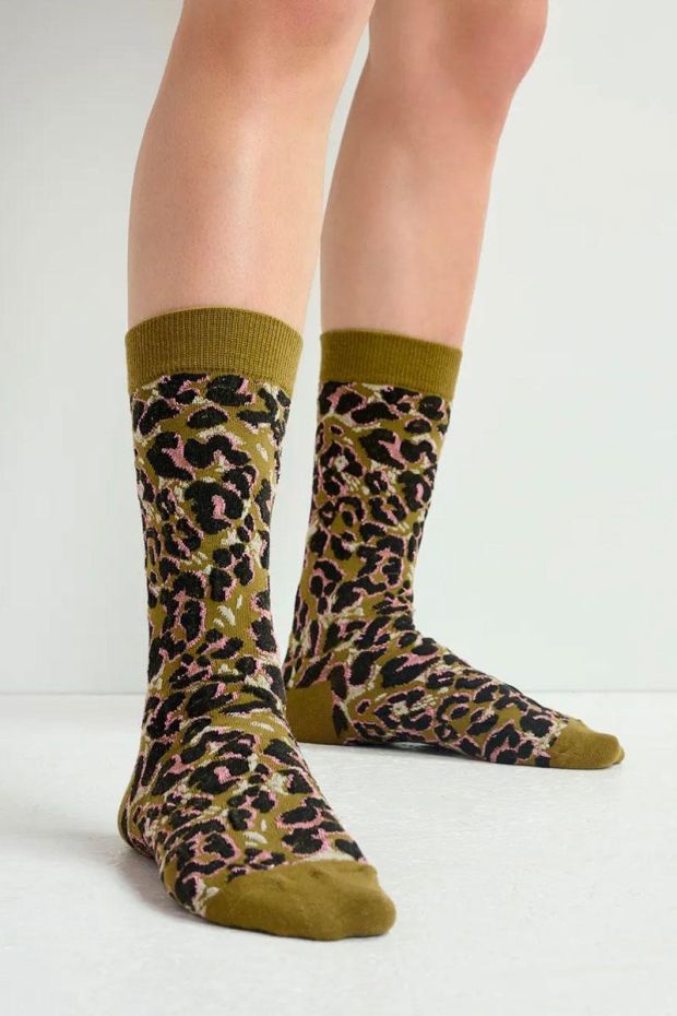 Essentiel Antwerp Chaussettes GUNGLE jacquard socks - Combo Olive Tree 