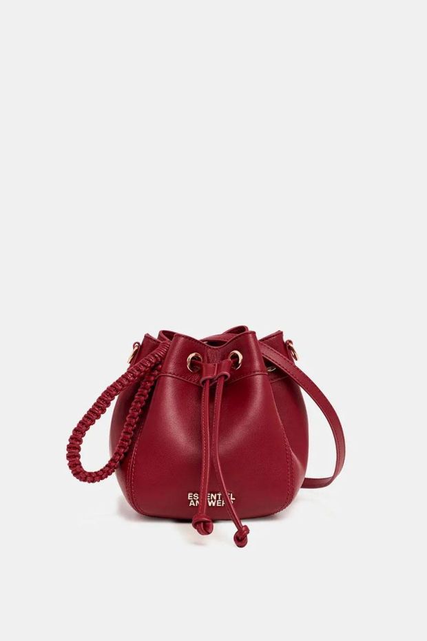 Essentiel Antwerp Sac GABI leather bucket bag - Risky Whiskey 