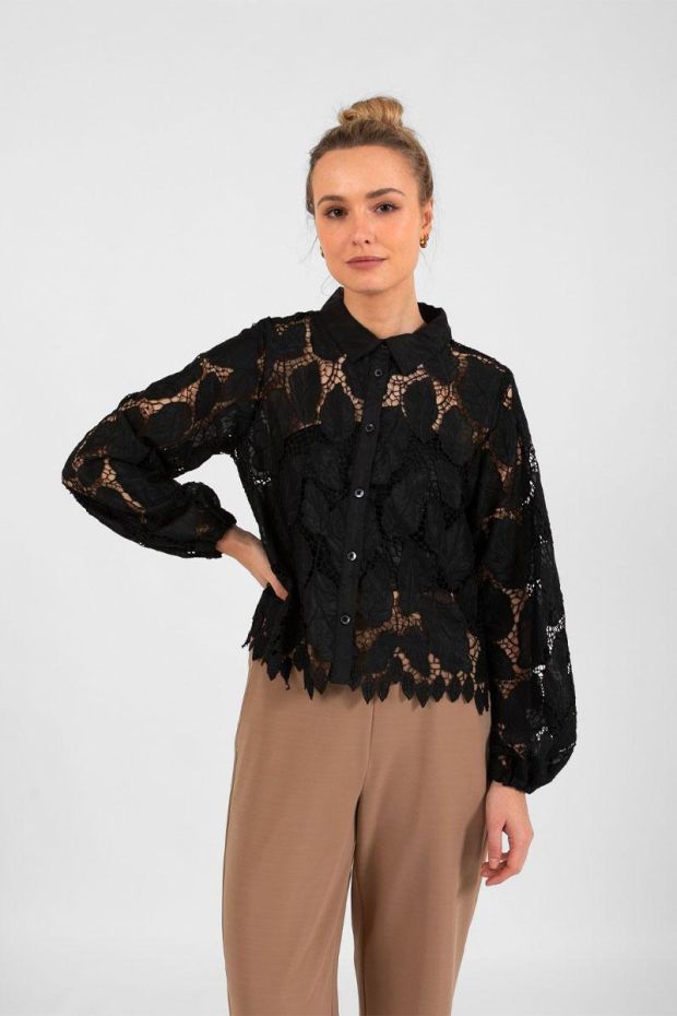 Coster Copenhagen LACE Shirt - Black 