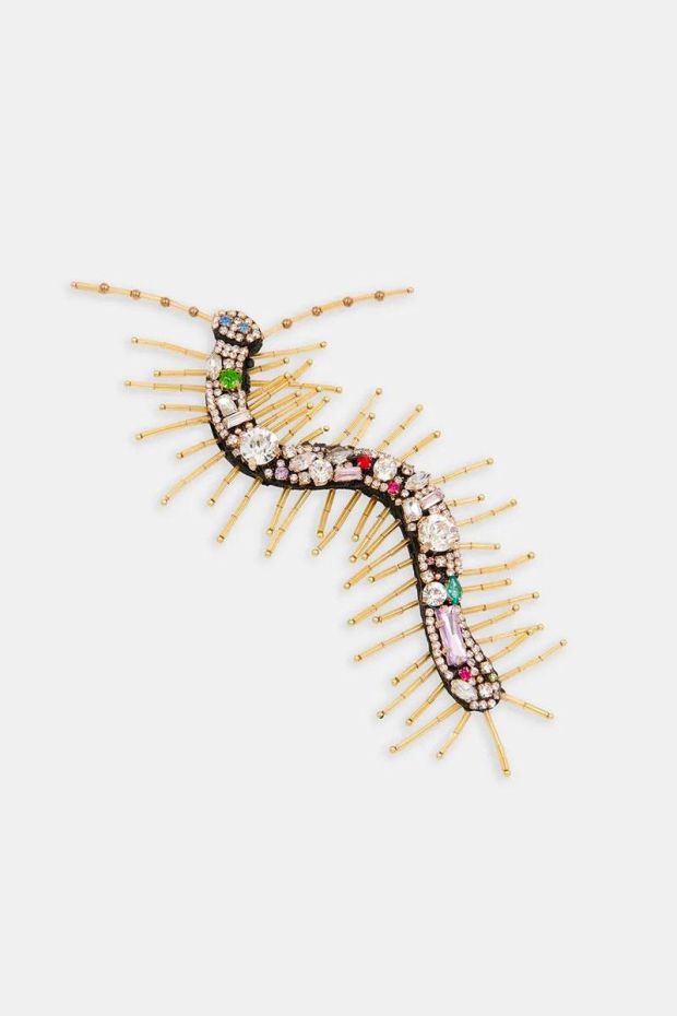 Essentiel Antwerp Broche GLUPPI embroidered brooch - Combo Gold 