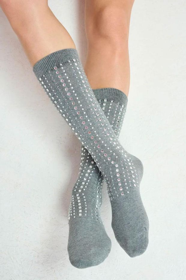 Essentiel Antwerp Chaussettes GRAPES socks with rhinestones - Hurricane Grey 