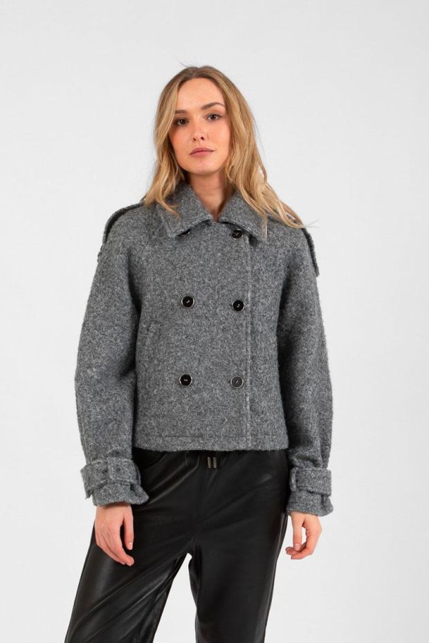 Coster Copenhagen Short Curly Wool Jacket - Grey 