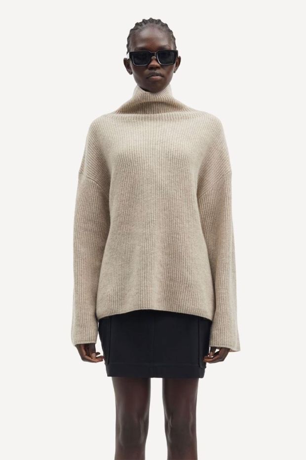 Samsoe Samsoe Pull SAZLATA Turtleneck 15353 - Khaki Mel. 