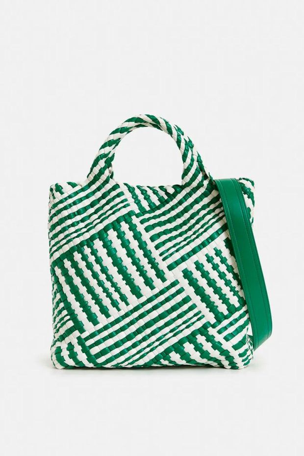 Essentiel Antwerp Sac HAPPY braided shopper bag - Combo Colonel Green 