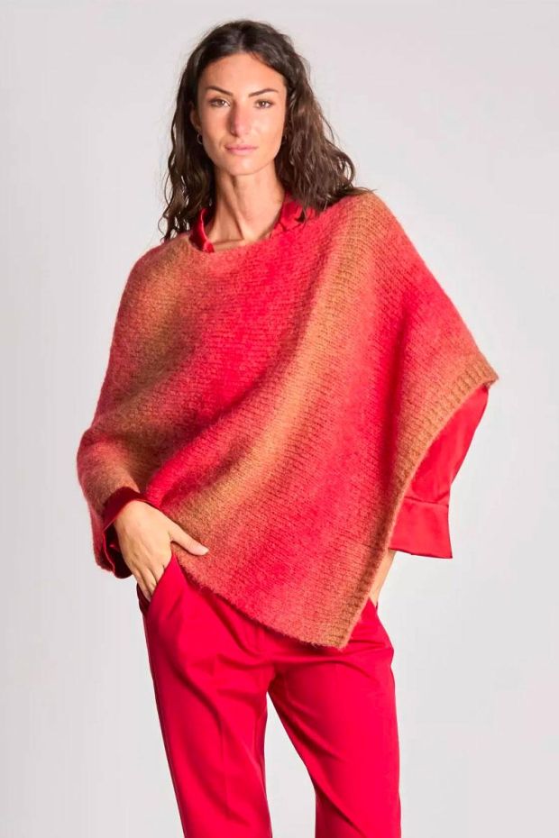 MALIPARMI Cape CAPPA Alpaca Nuan - Rosso Red  