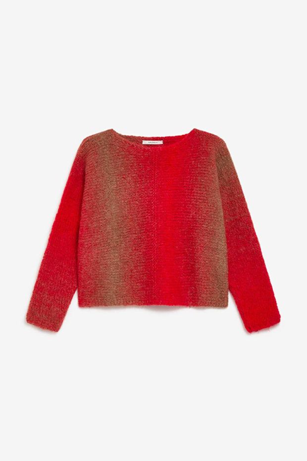 MALIPARMI Pull Col Rond MAGLIA ALPACA NUA - Rosso Red 