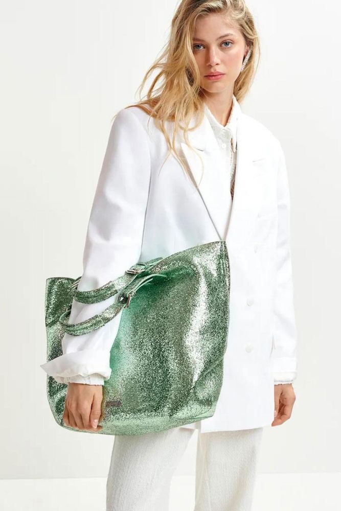 Produit Essentiel Antwerp Sac HURRY faux leather shopper - Neptune Green 