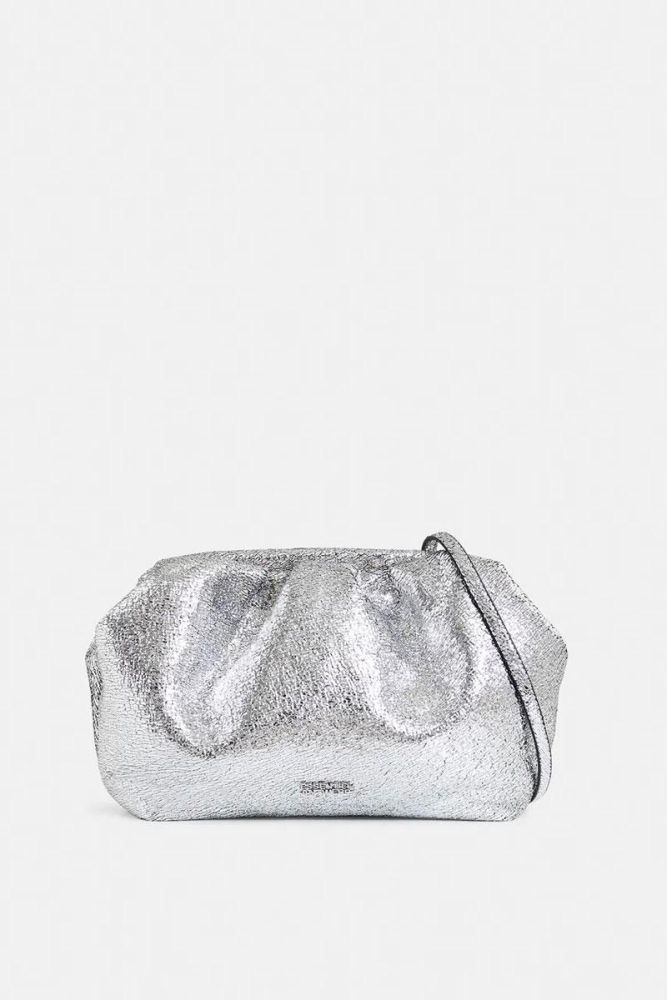 Produit Essentiel Antwerp Pochette HAMARETTO faux leather pouch - Silver 