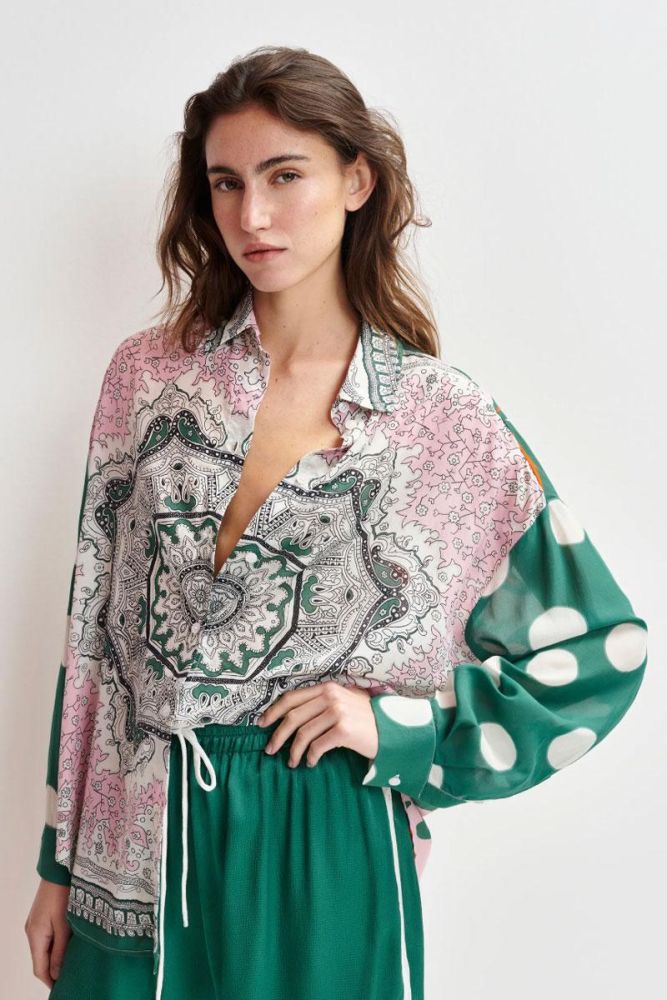 Produit Essentiel Antwerp Chemise HOUISIANA printed shirt - Combo Off White 