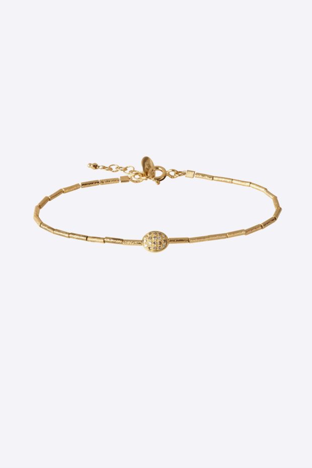 5 Octobre Bracelet ARTUS Small Gold Color - Argent doré Or fin & Diamants 